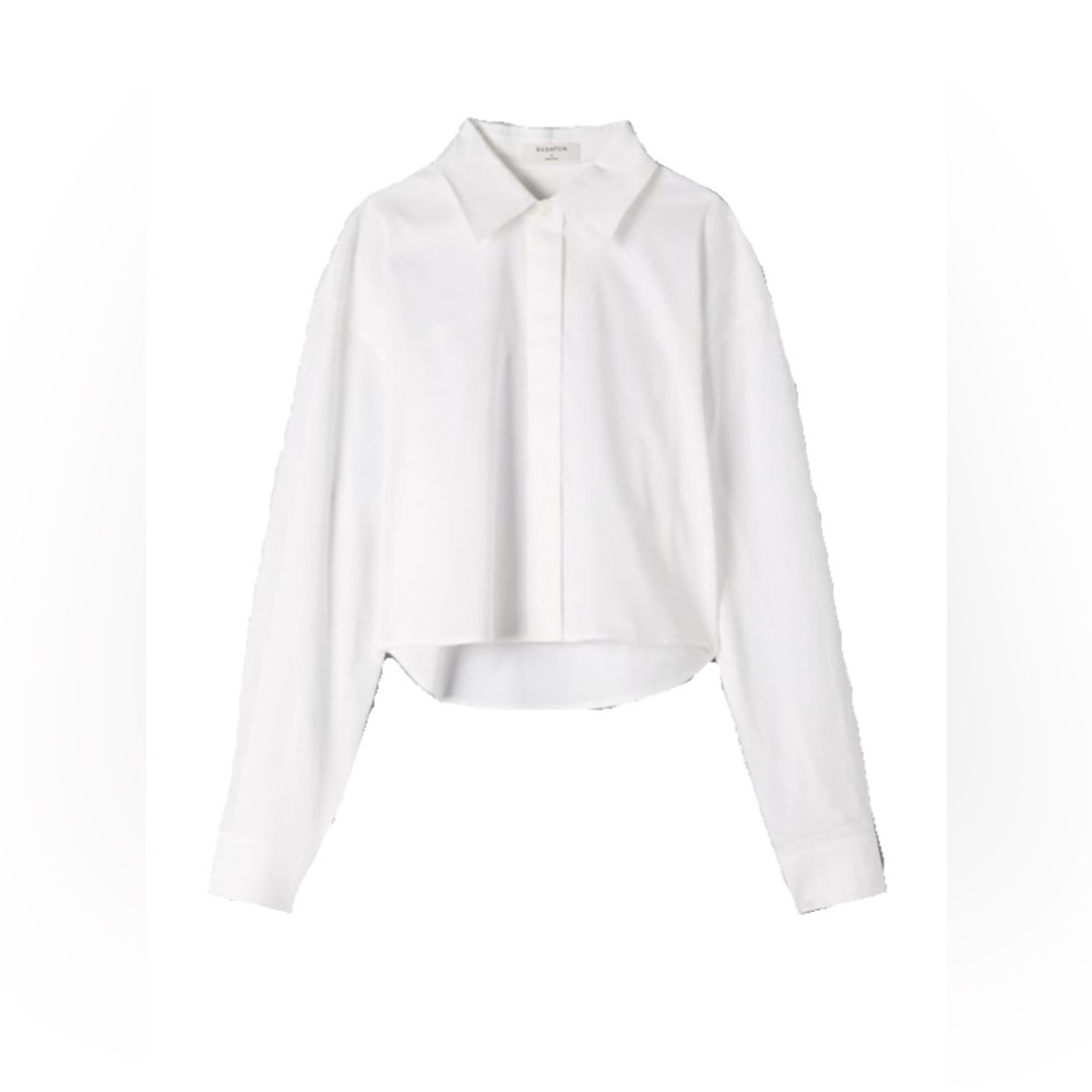 Aritzia Babaton cropped white Poplin shirt NWOT #78804